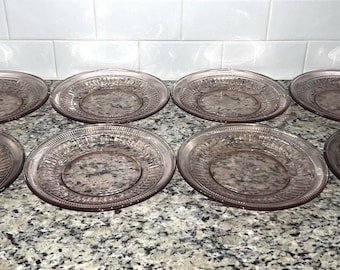 Vintage Anchor Hocking Annapolis Rosewater Pink Salad Plate 8” - Set of 8