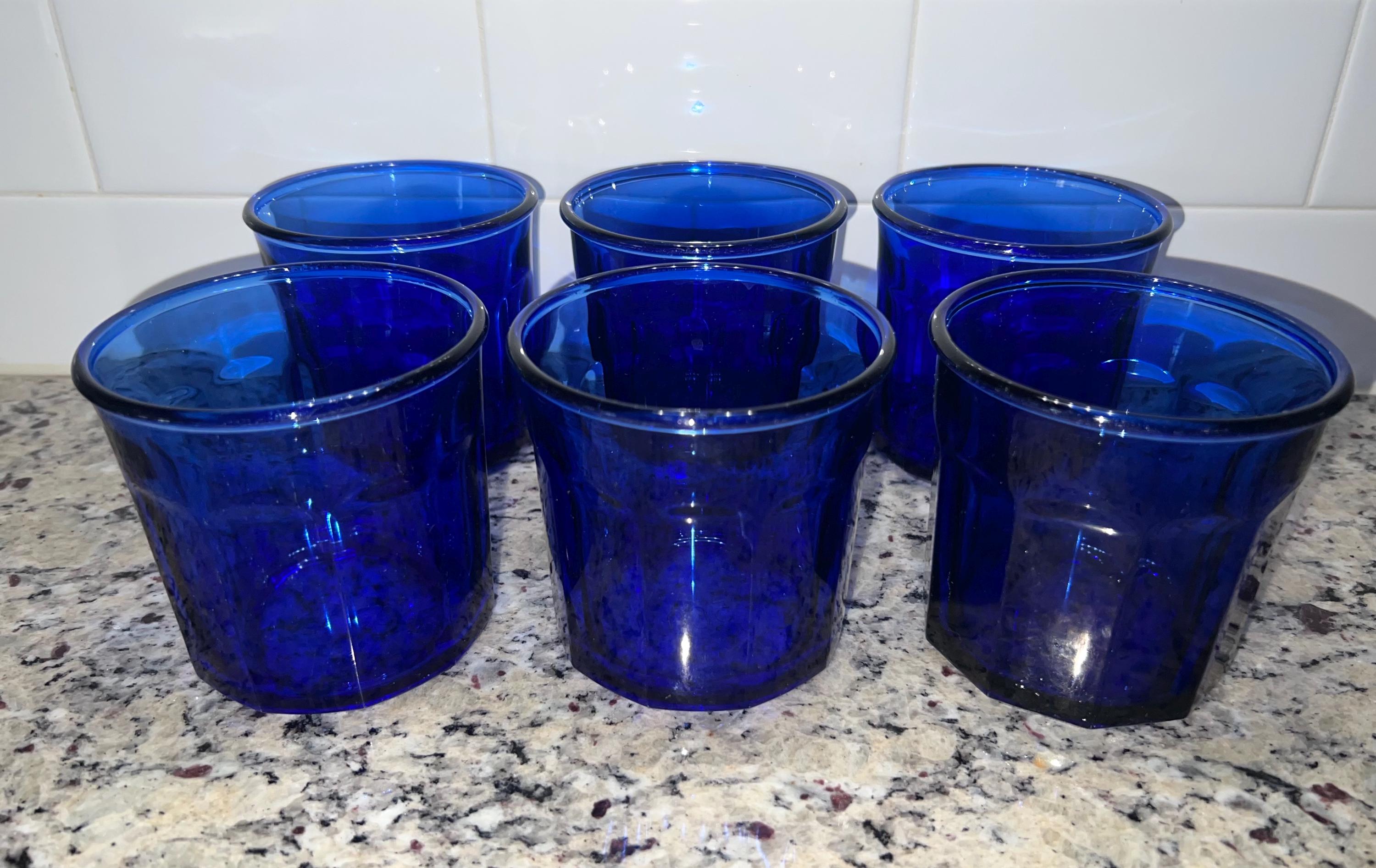 Cobalt Blue 500ML 10-panel Glass Tumblers Made in France Set of 6 - Etsy  Australia