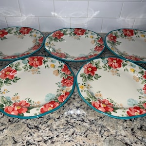 The Pioneer Woman “Vintage Floral” Collection Stoneware Dinner Plates Set of 5