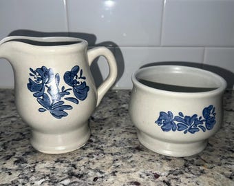 Pfaltzgraff Yorktowne Creamer / Sugar Bowl Stoneware USA