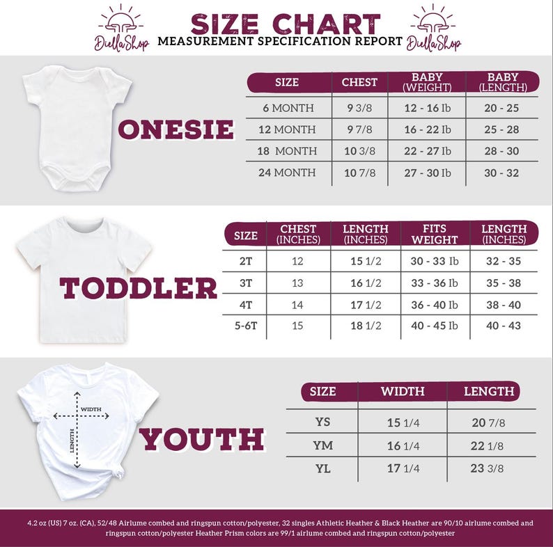the size chart for a baby boy's bodysuit