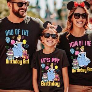Disney Cinderella Birthday Family T-shirt, Birthday Girl Shirt, Birthday Family Shirts, Birthday Party Shirt, Disney Princess Cinderella Tee