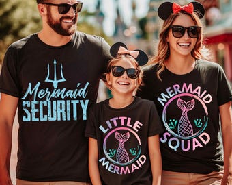 Meerjungfrau Geburtstag Familie Shirts, Ariel Geburtstag Shirts, Meerjungfrau Party Shirt, Meerjungfrau Sicherheit T-Shirts, Meerjungfrau Squad
