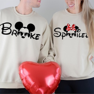 Disney Spoiled and Broke Shirts, Mickey Minnie Valentine&#39;s Day Shirt, , Disney Honeymoon Shirts, Disneyland Matching Shirt, Couple Trip Tees