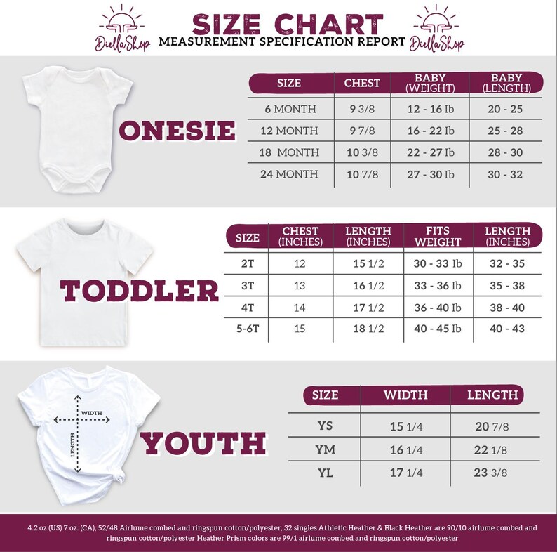 the size chart for a baby boy's bodysuit