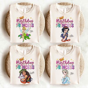 a set of four disney princess t - shirts