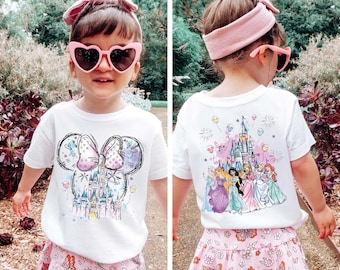Disney Watercolor Minnie Head Ear T-shirt, Disney Castle All Princess Shirt, Disney Princess Girl Trip Tee,Magic Kingdom Princess Sweatshirt