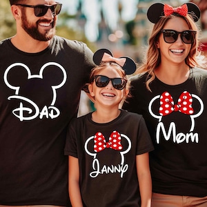 Disney Micky und Minnie Familie passende Shirts, Disney Urlaub Shirts, Mickey Dad Shirt, Minnie Mom Shirt, Minnie und Mickey Custom Shirt