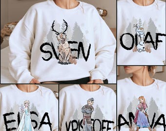 Sudadera Sven de acuarela: Camiseta de Frozen, Camisetas para viajes familiares a Disney, Camisetas para viajes a Disneyland, Sudadera de Frozen, Sudadera de Elsa, Sudadera con capucha de Frozen