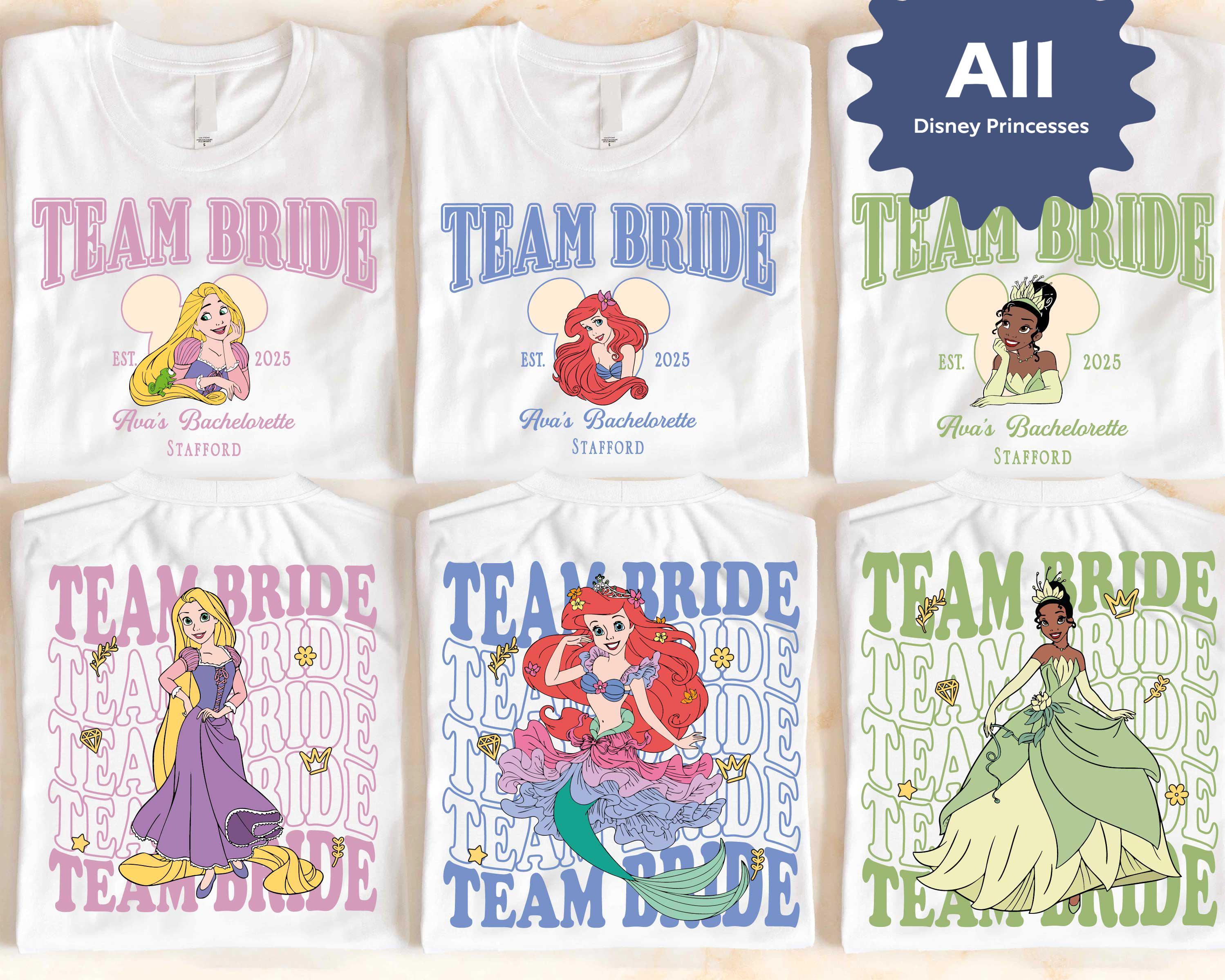 Disney Bachelorette Party Shirt, Disney Princess Bridal Party Tee, Princess Bride Shirt, Bachelorette T-Shirt, Disney Custom Bride Team Tee
