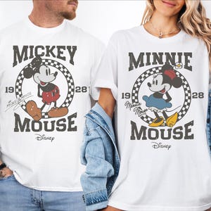 Retro Mickey And Mini Mouse Couple Shirt, Disney Trip Shirt, Mickey And Minnie Shirt, Disney Couple Shirt, Disney Valentine Shirts