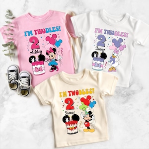 Disney l&#39;m Twodles Custom Birthday Shirt, Two Birthday Tee, Mickey And Friends Birthday Shirt, Twodles Disney Shirt,  2nd Birthday Party Tee