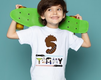 Custom Name Star Wars Birthday Shirt, Disney Birthday Party Tee, Kids Birthday Sweatshirt, Star Wars Birthday Boy Shirt, Leia Birthday Tee