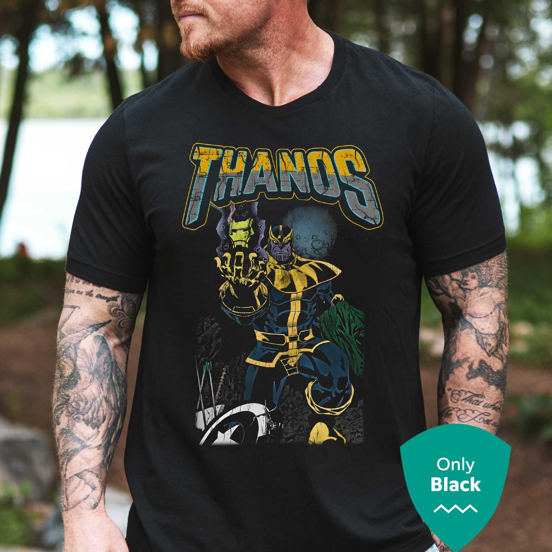 イカゲーム T.O.P THANOS T-shirt Mサイズ 白/黒 karikatürstore Squid Game Thanos Printed Quality T-Shirt