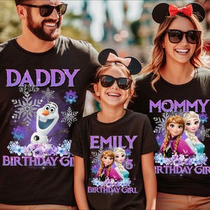 Elsa und Anna Geburtstag Shirts, Disney Frozen Geburtstagskind Shirt, Olaf Geburtstag Familien T-Shirts, Frozen Geburtstag T-Shirt, Disney Geburtstag Shirt