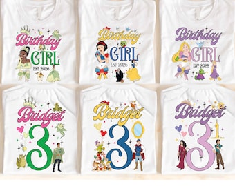 Princess Birthday Shirts, Disney Custom Birthday T-shirt, Disney Birthday Girl Tee, Princess Birthday Party Sweatshirt, Kids Birthday Shirt