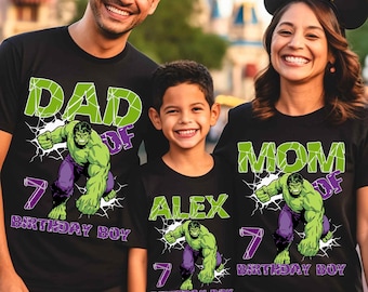 The  Incredible Hulk Birthday T-Shirt, Avengers Birthday Family Shirts, Super Hero Birthday Party Tees, Marvel Birthday Boy Shirt