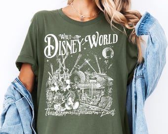 Walt Disneyworld The Happiest Place On Earth Shirts, Mickey And Friends Disney Castle Tee, Disney Family Trip Shirts, Magic Kingdom T-shirt