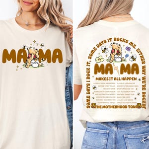 Winnie the Pooh Mama Shirt, Mama Makes It All Happens T-Shirt, Pooh Mom Bear Shirt, Disneyland Mothers Day Tees, Disney Pregnancy Reveal Tee