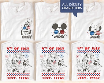 Disney Mickey en vrienden 4 juli shirt, Mickey Friends shirt, patriottische Memorial Day Tee, Disney 4 juli shirt, Disney Trip T-shirt