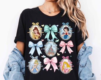 Disney Prinzessin Shirt, Kokette Disney Prinzessin T-Shirt, Disney Mädchen Reise T-Shirt, Disney Familie Shirt, Disney Kokette Shirt, Aquarell Prinzessin
