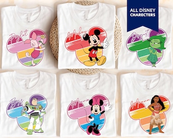 Disney All Characters T-shirt, lnside Out Characters Tee, Mickey Friends Shirt, Toy Story Shirt, Moana Characters Shirt, Family Matching Tee