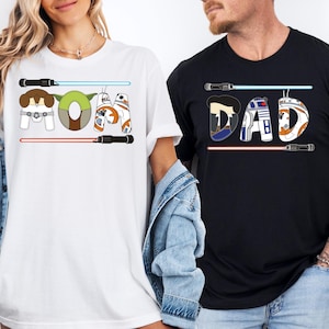Star Wars Mama und Papa Shirt, Star Wars Paar T-Shirt, Galaxy&#39;s Edge T-Shirt, Star Wars Mama Shirt, Star Planet Familie Party T-Shirt, Star Wars T-Shirt