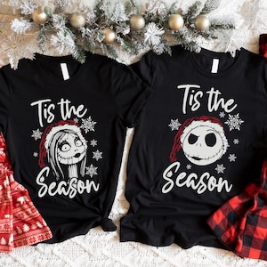 Jack Skellington und Sally Tis The Season Weihnachtshemd, Alptraum Weihnachtshemd, Jack und Sally Weihnachtshemd, Jack und Sally Paar Hemd