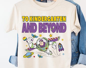 Maglietta per l'asilo e oltre di Buzz Lightyear, maglietta per la classe di Toy Story, maglietta per la scuola Pixar, maglietta Disney per il ritorno a scuola, maglietta per la scuola per bambini di Toy Story