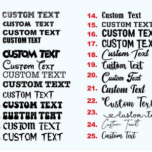 a large number of different font styles