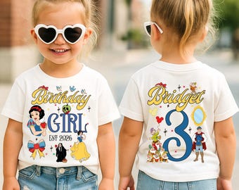 Disney Snow White Birthday Shirt, Custom Birthday Shirt, Disney Birthday Girl Tee, Birthday Party Shirt, Birthday Trip Tee, Snow White Shirt