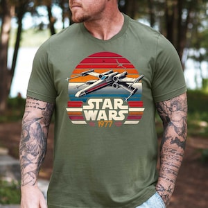 Camiseta vintage Star Wars 1977, camiseta Magic Kingdom, camiseta para viagem em família Disney, moletom Star Wars, camiseta Galaxy&#39;s Edge, moletons Disney Worlds
