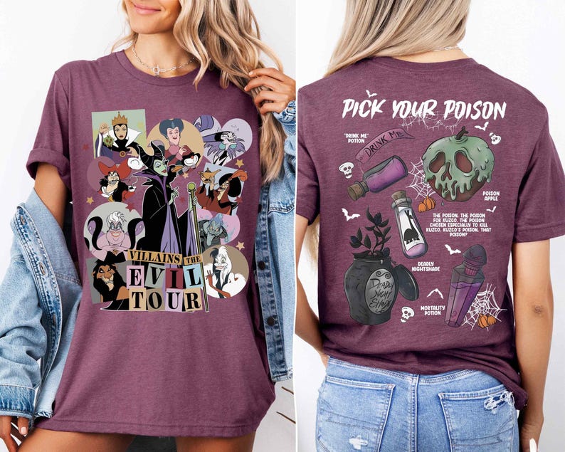 a woman wearing a t - shirt with an image of a cartoon character on it