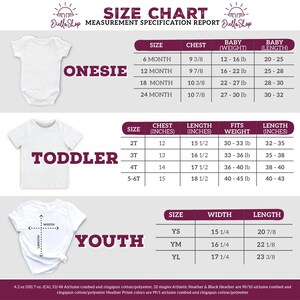 the size chart for a baby boy's bodysuit