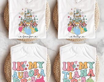 Shirt Disney in mijn Disney-prinses, T-shirt Disney-prinsessen, Disney World Girls Trip-T-shirt, Disneyland Vacation-shirt, bijpassende T-shirt prinses
