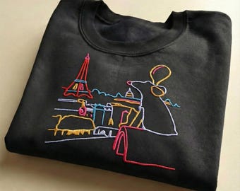 Moletom bordado Disney Ratatouille: Moletom bordado Pequeno Chef, Moletom Disney Remy, Moletom com capuz bordado Ratatouille