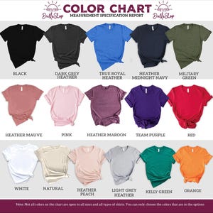 the color chart for a women's t - shirt