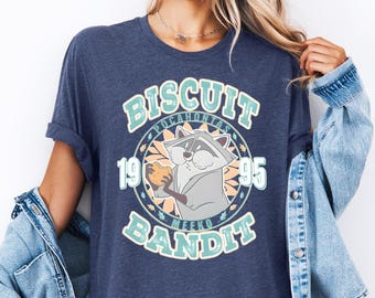 Shirt Disney Meeko Biscuit Bandit 1995, T-shirt Pocahontas Meeko, T-shirt Disneyland Family Trip, T-shirt Meeko Raccoon, T-shirt familievakantie
