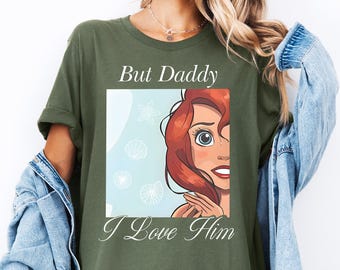 Koszulka Disney Mała Syrenka, koszulka "Ale tato, kocham go", koszulka z dziewczynką z podróży, koszulka z księżniczką Ariel, koszulka Disney Family Trip, koszulka z Ariel