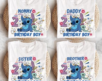Disney Stitch Geburtstagskind Familien-Shirt, Stitch Geburtstags-Familien-T-Shirt, Custom Stitch Geburtstags-Shirt, Stitch Birthday Boy Shirt, Stitch Tees