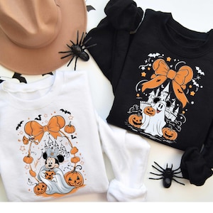 Disney Minnie Head Halloween Shirt, Ghost Minnie Halloween Tee, Halloween Theme Sweater, Disney Halloween Sweatshirt, Trick Or Treat Shirt