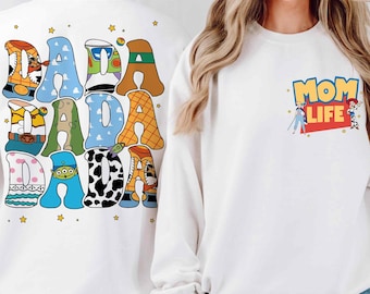 Toy Story Mama Dada Shirt, Disney Toy Story Familie T-Shirt, Papa Leben T-Shirts, Mama Leben T-Shirts, Mama und Papa passendes Shirt, Disney Familien Reise T-Shirt