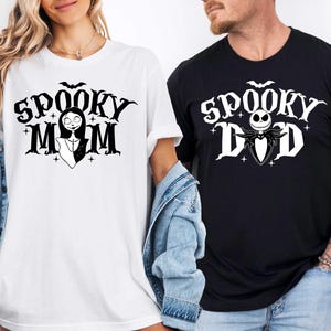 Jack Skellington And Sally Matching T-Shirt, Sally Spooky Mom Shirt, Jack Spooky Dad Shirt, Spooky One Shirt, Custom Halloween Family Shirts