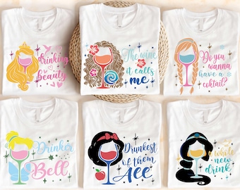 Disney Princess drinkshirt, Disney vrijgezellenfeest shirts, vrijgezellenfeest shirt, vrijgezellenfeest drinkshirt, Disney bruidsfeest shirt
