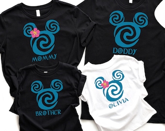 Disney Moana Family Matching T-shirt, Magic Kingdom Shirt, Disneyland Trip Shirt, Moana Custom Birthday Shirts, Moana Mickey Ears Sweatshirt