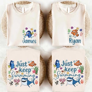 Custom Name Pixar Finding Nemo Characters Shirts, Finding Nemo Shirt, Disney Family Squad Shirt, Nemo and Friends Shirt, Disney Birthday Tee