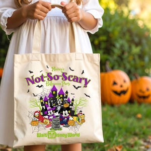 Mickey&#39;s Not-So-Scary Halloween Party Tote Bag, Walt Disneyworld Halloween Tote Bag, Spooky Season Tote Bag, Halloween Trick Or Treat Bag