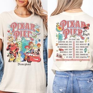 Disneyland Pixar Pier Tour T-shirt, Disney Pixar Fest 2025 Shirt, Meet me at Pixar Pier Disney Pixar Characters Tee, Disneyland Trip Shirt
