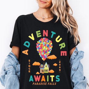 Pixar Up Adventure Awaits Paradise Falls Shirt, Disney Pixar Up Shirt, Disneyland Vacation Up Movie T-Shirt, Paradise Falls Shirt