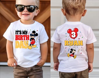 Camiseta de cumpleaños, camisetas de Disney para niño, camiseta de cumpleaños de Mickey, camiseta de cumpleaños para niños, camiseta de cumpleaños de Disney para niño, cumpleaños de Disneyland